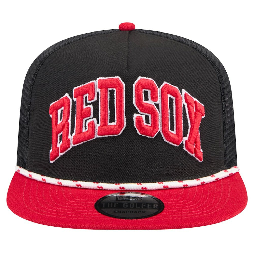 Boston Red Sox New Era Throwback Meshback Golfer Hat - Black - New Era Online