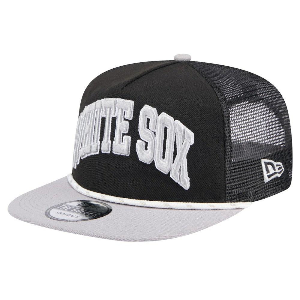Chicago White Sox New Era Throwback Meshback Golfer Hat - Black - New Era Online
