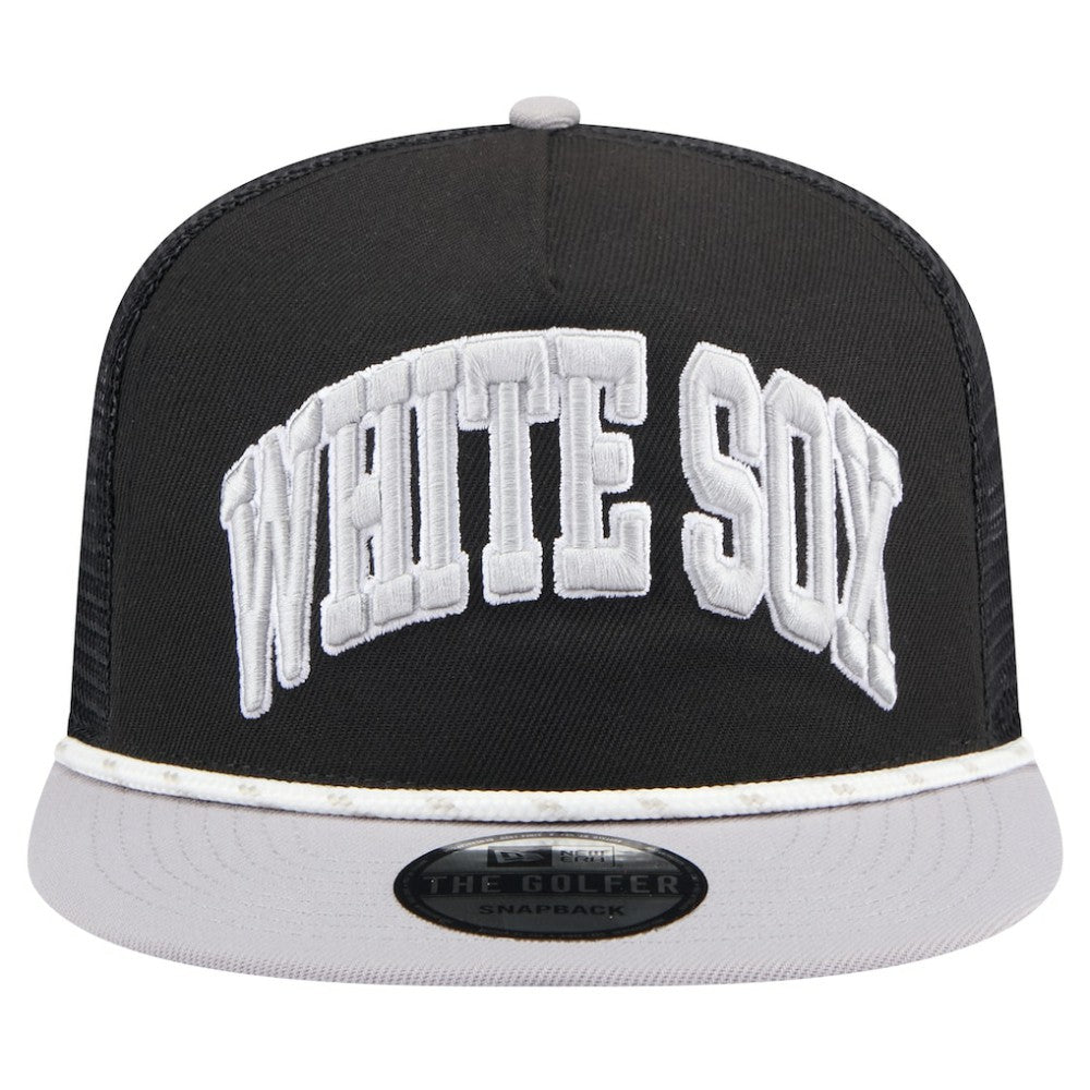 Chicago White Sox New Era Throwback Meshback Golfer Hat - Black - New Era Online