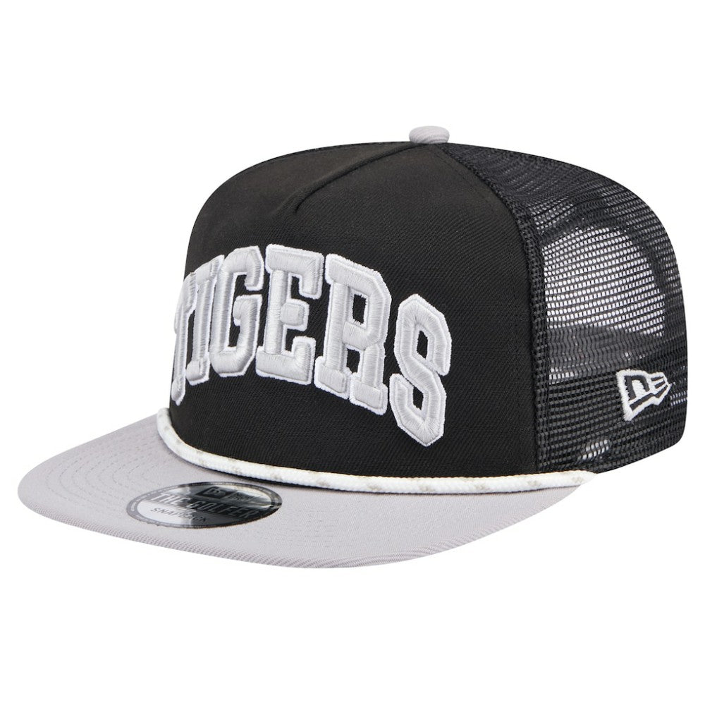 Detroit Tigers New Era Throwback Meshback Golfer Hat - Black - New Era Discount