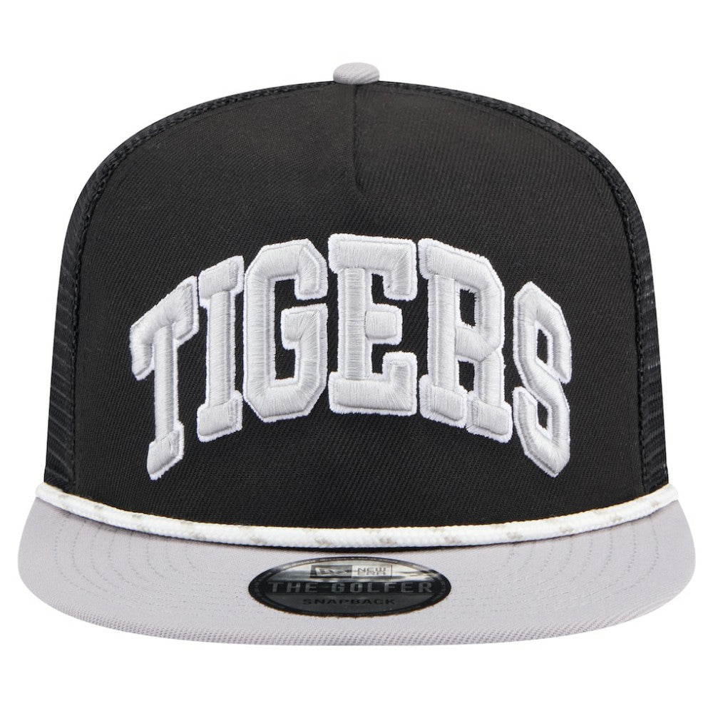 Detroit Tigers New Era Throwback Meshback Golfer Hat - Black - New Era Discount