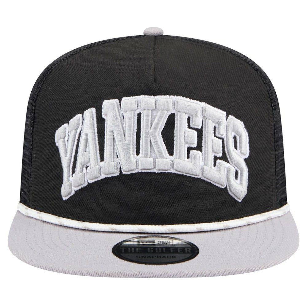 New York Yankees New Era Throwback Meshback Golfer Hat - Black - New Era Online