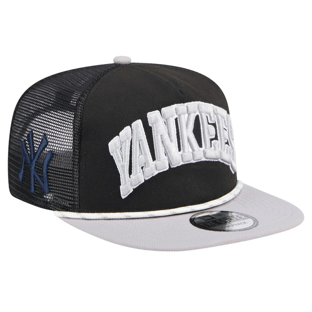 New York Yankees New Era Throwback Meshback Golfer Hat - Black - New Era Online