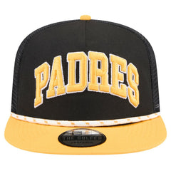 San Diego Padres New Era Throwback Meshback Golfer Hat - Black - New Era Lifestyle