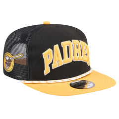San Diego Padres New Era Throwback Meshback Golfer Hat - Black - New Era Lifestyle