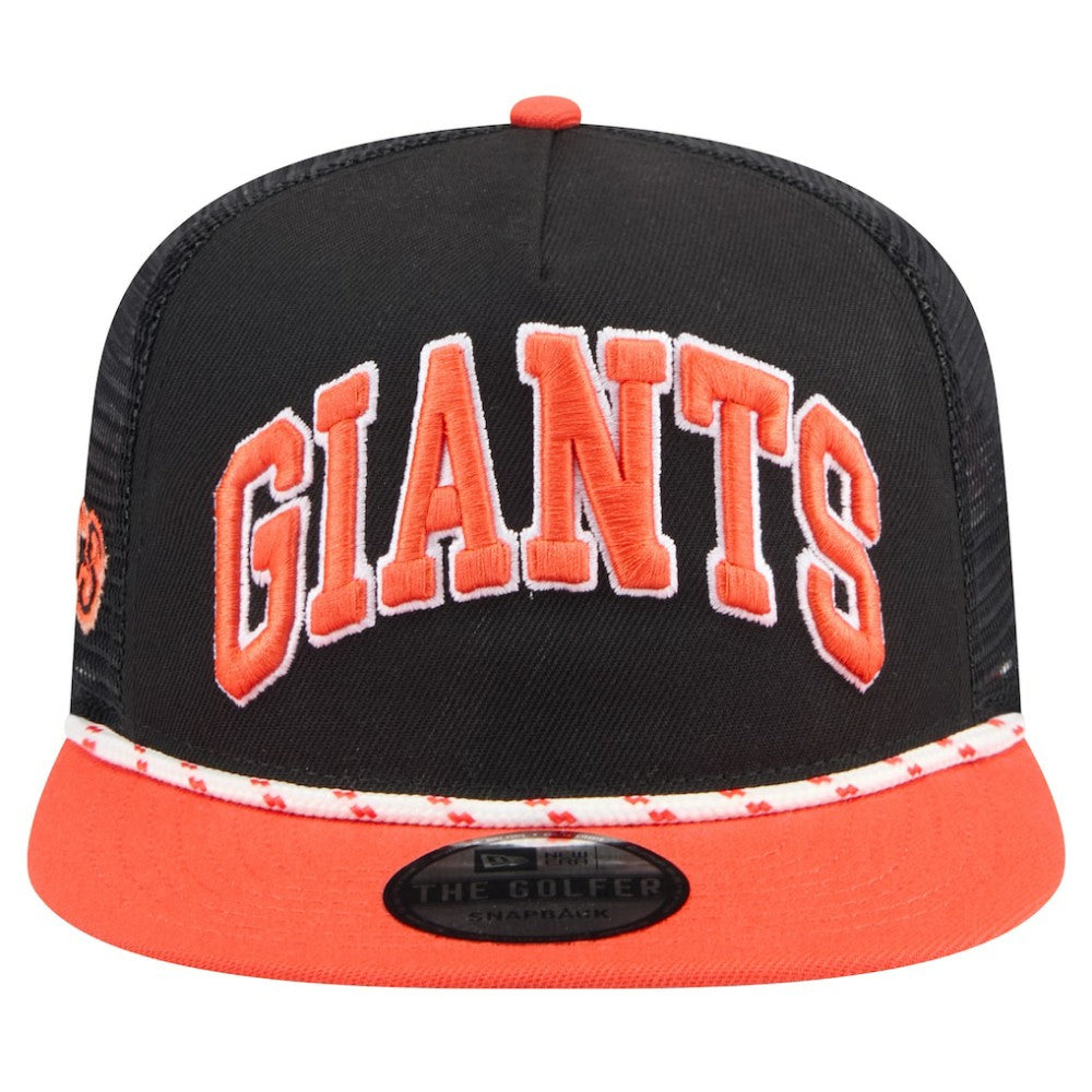 San Francisco Giants New Era Throwback Meshback Golfer Hat - Black - New Era Sale