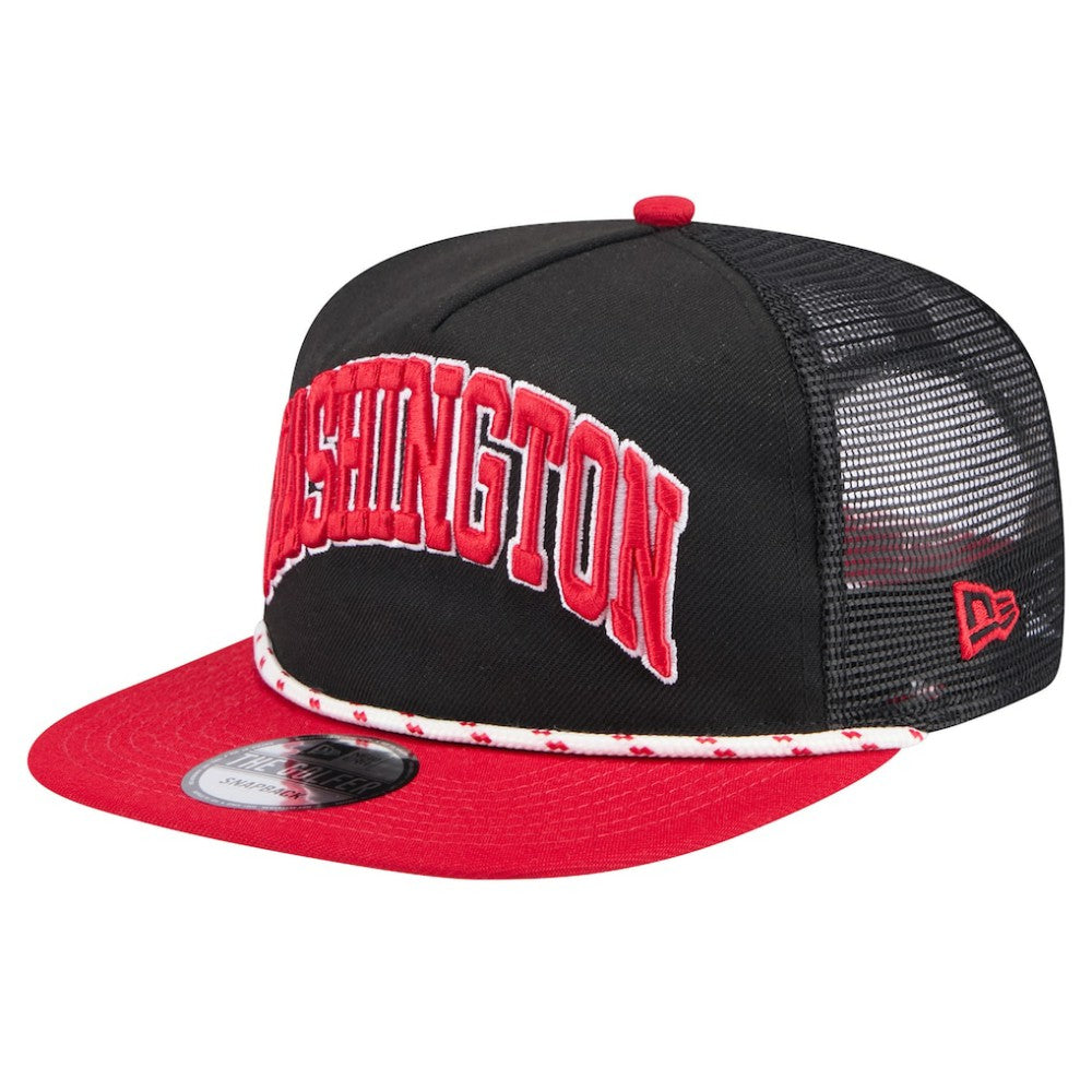 Washington Nationals New Era Throwback Meshback Golfer Hat - Black - New Era Sale