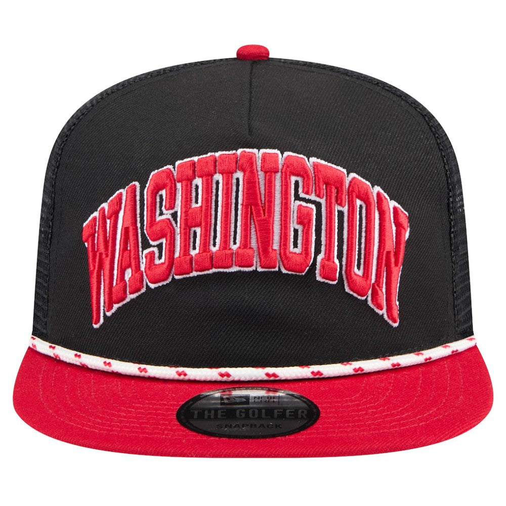 Washington Nationals New Era Throwback Meshback Golfer Hat - Black - New Era Sale