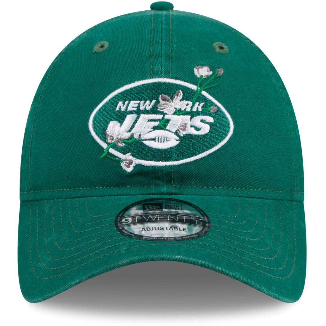 New York Jets New Era Women's Game Day Flower 9TWENTY Adjustable Hat Green