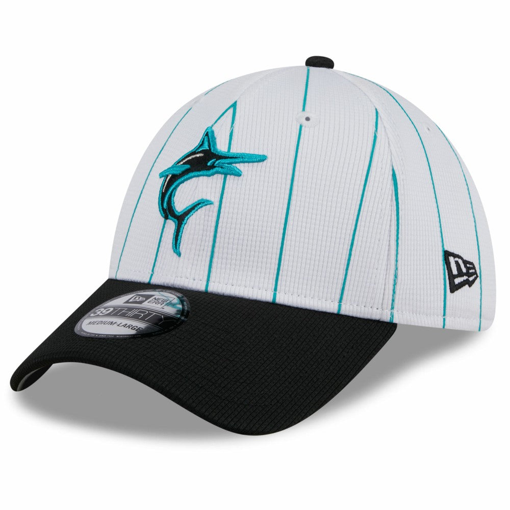 Miami Marlins New Era 2025 Batting Practice 39THIRTY Flex Hat - White - New Era Lifestyle