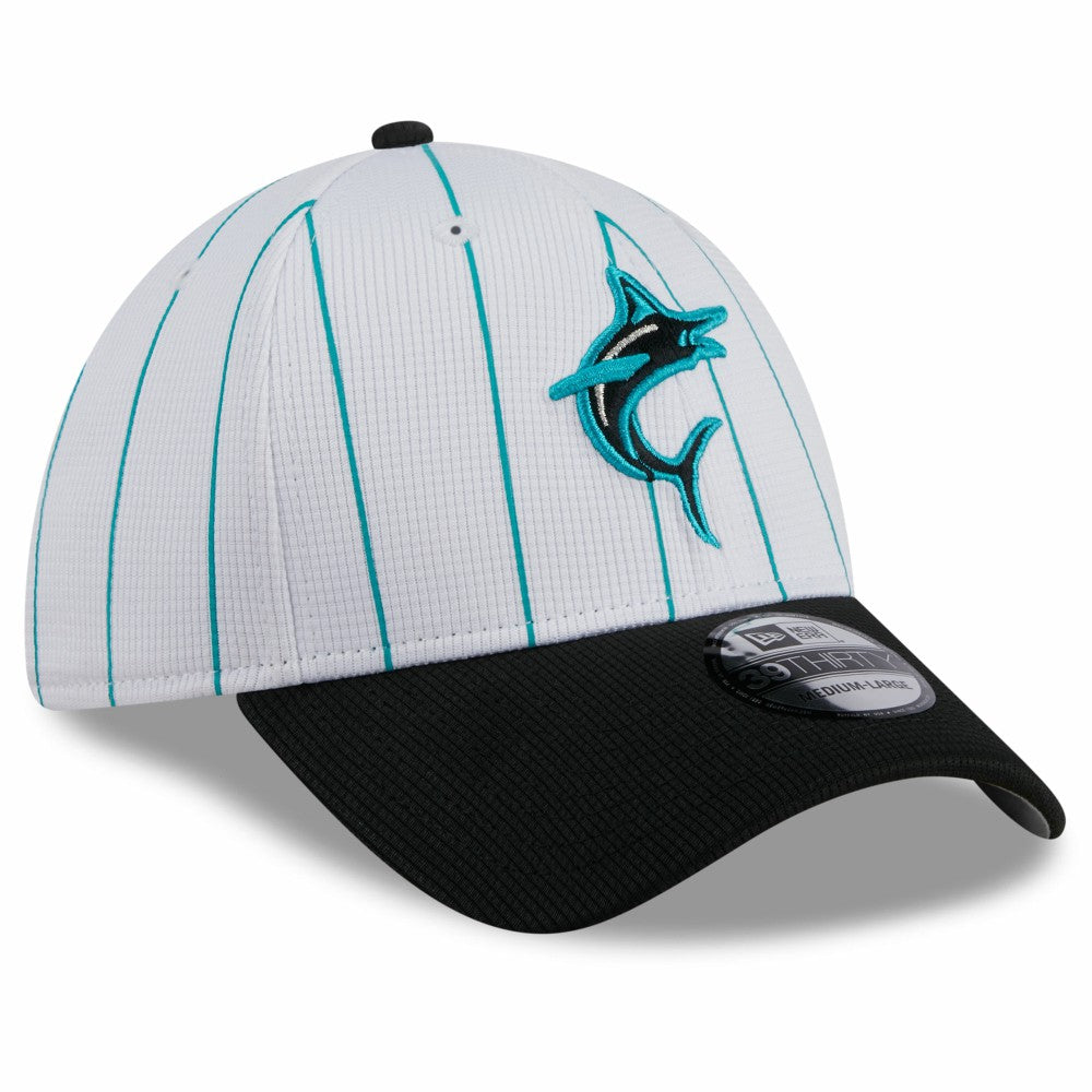 Miami Marlins New Era 2025 Batting Practice 39THIRTY Flex Hat - White - New Era Lifestyle