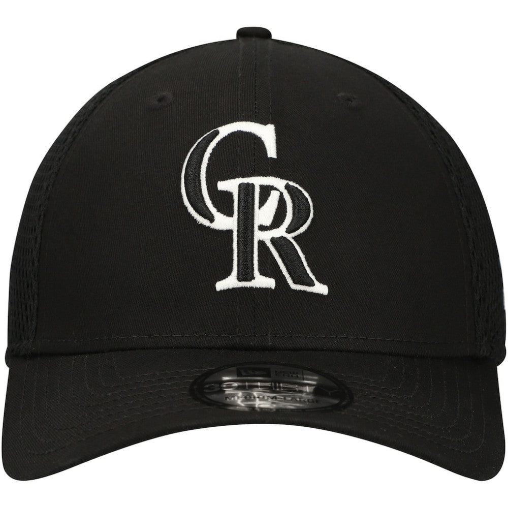 Colorado Rockies New Era Neo 39THIRTY Flex Hat - Black/White - New Era on Sale