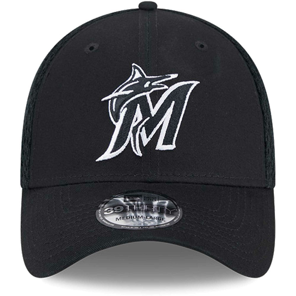 Miami Marlins New Era Neo 39THIRTY Flex Hat - Black/White - New Era on Sale