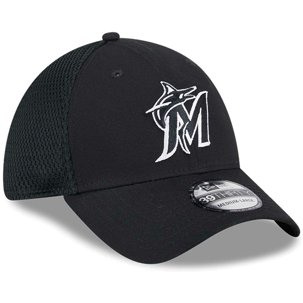 Miami Marlins New Era Neo 39THIRTY Flex Hat - Black/White - New Era on Sale