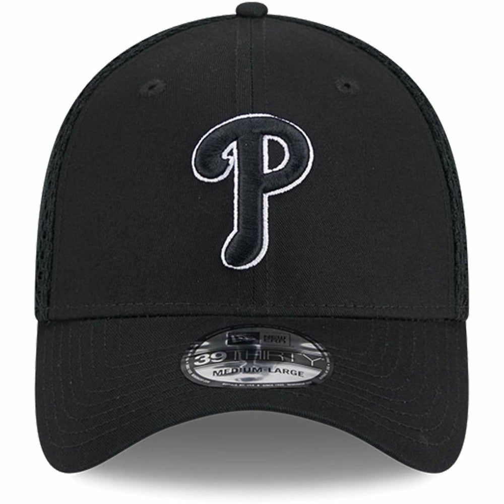Philadelphia Phillies New Era Neo 39THIRTY Flex Hat - Black/White - New Era Sale