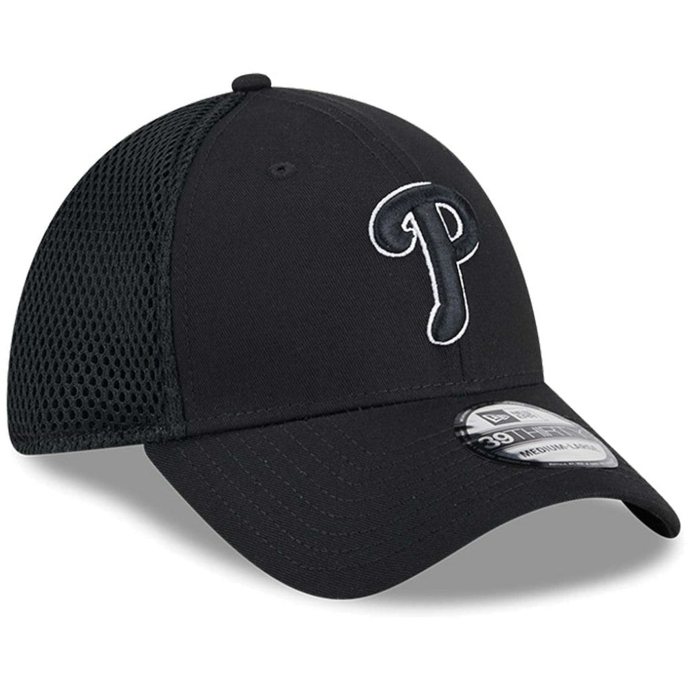 Philadelphia Phillies New Era Neo 39THIRTY Flex Hat - Black/White - New Era Sale