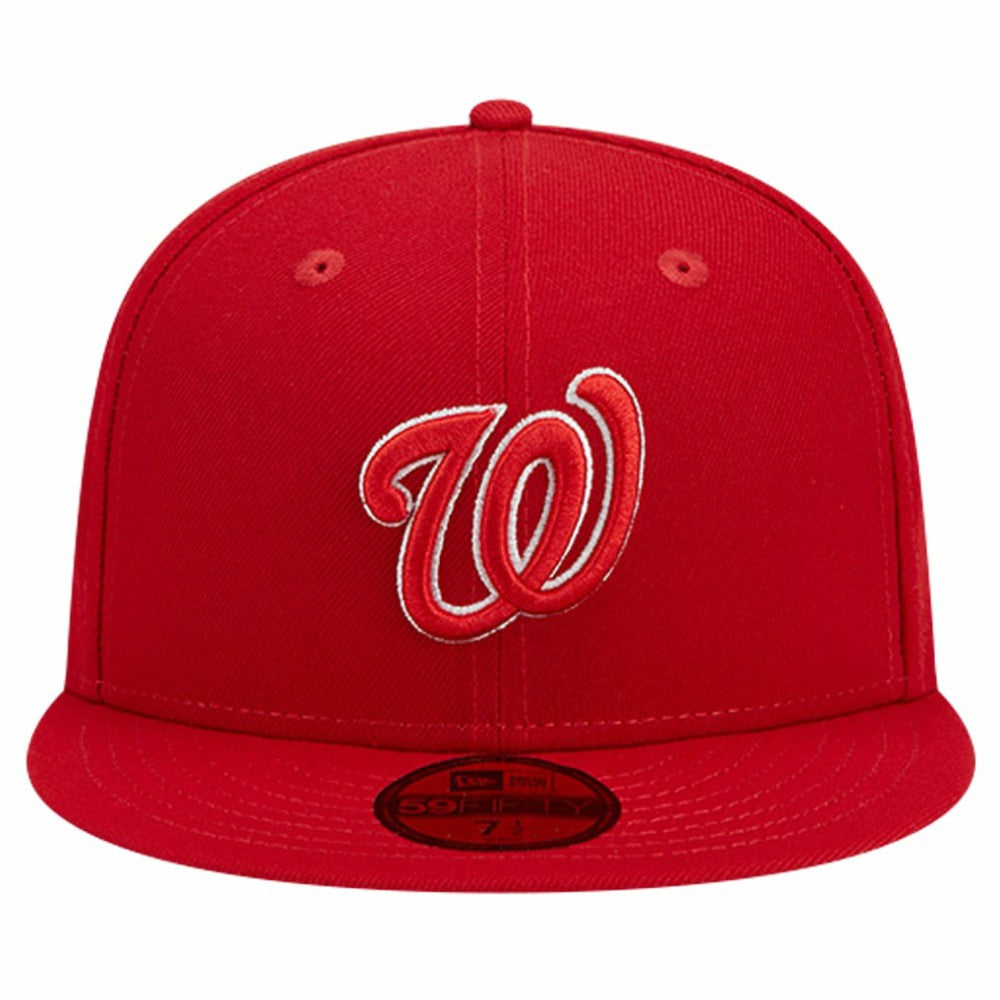 Washington Nationals New Era Logo 59FIFTY Fitted Hat - Red - New Era Discount