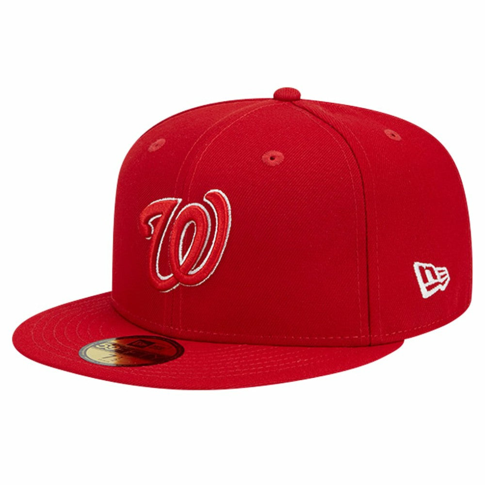 Washington Nationals New Era Logo 59FIFTY Fitted Hat - Red - New Era Discount