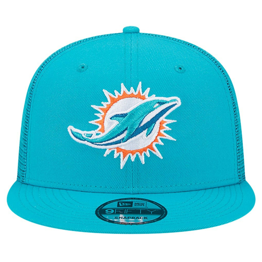 Miami Dolphins New Era Main Trucker 9FIFTY Snapback Hat Aqua
