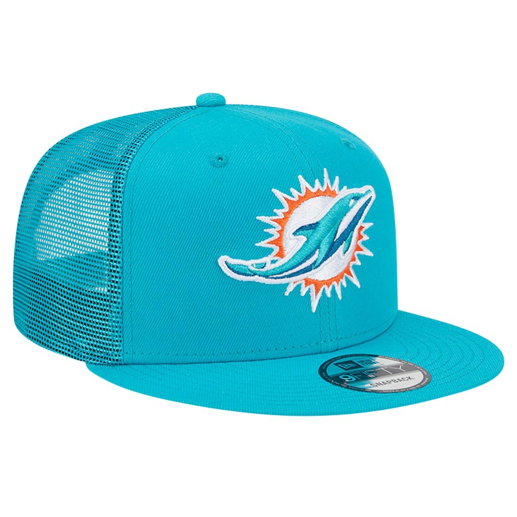 Miami Dolphins New Era Main Trucker 9FIFTY Snapback Hat Aqua