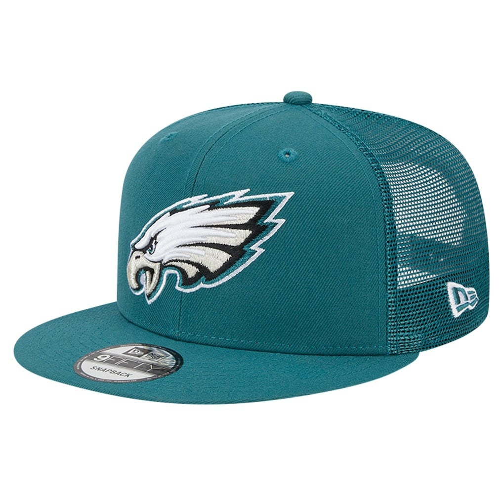 Philadelphia Eagles New Era Main Trucker 9FIFTY Snapback Hat Midnight Green