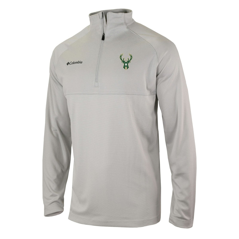 Milwaukee Bucks Omni-Wick Rockin' It Quarter-Zip Pullover Top Heather Gray | Columbia Near Me