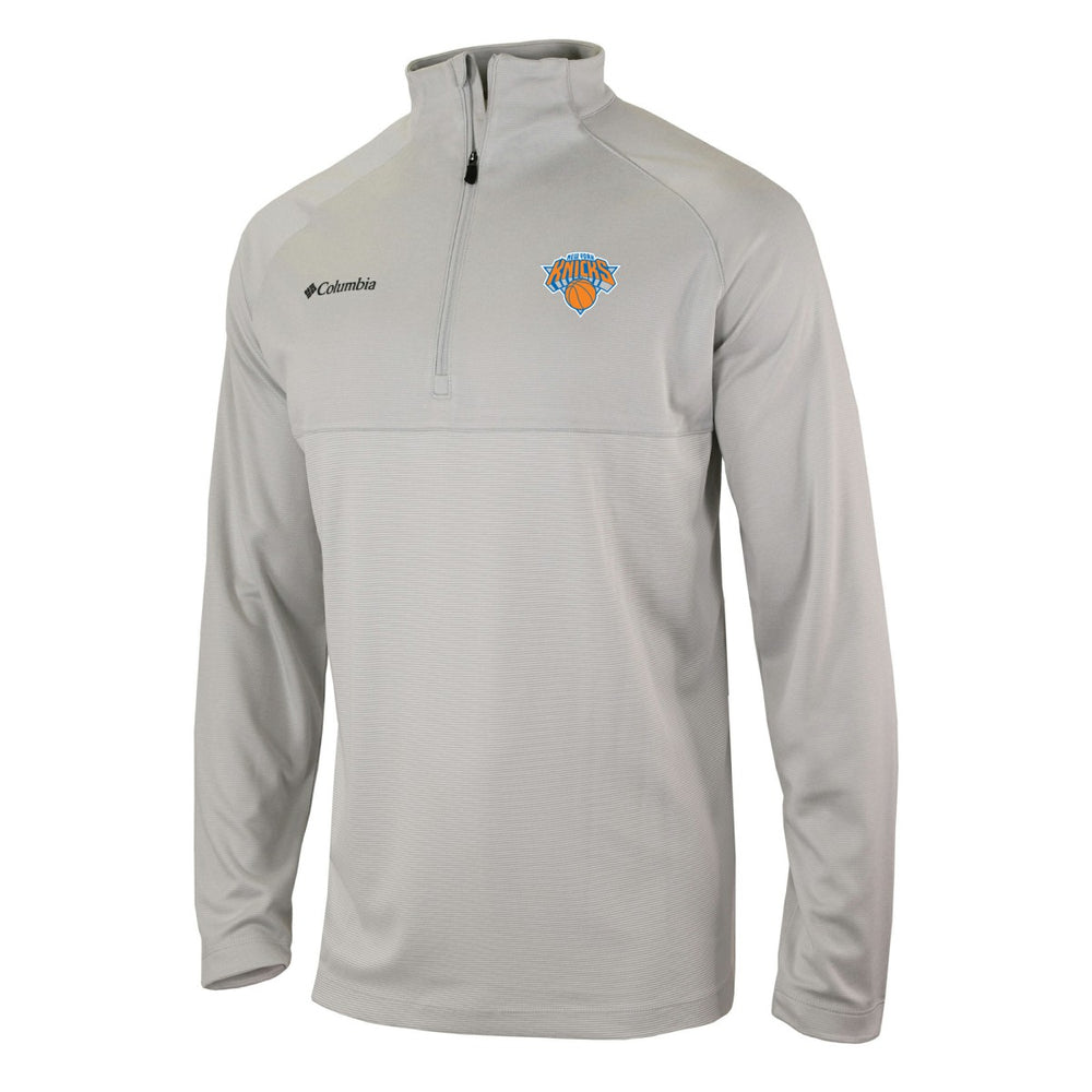 New York Knicks Omni-Wick Rockin' It Quarter-Zip Pullover Top Heather Gray | Columbia