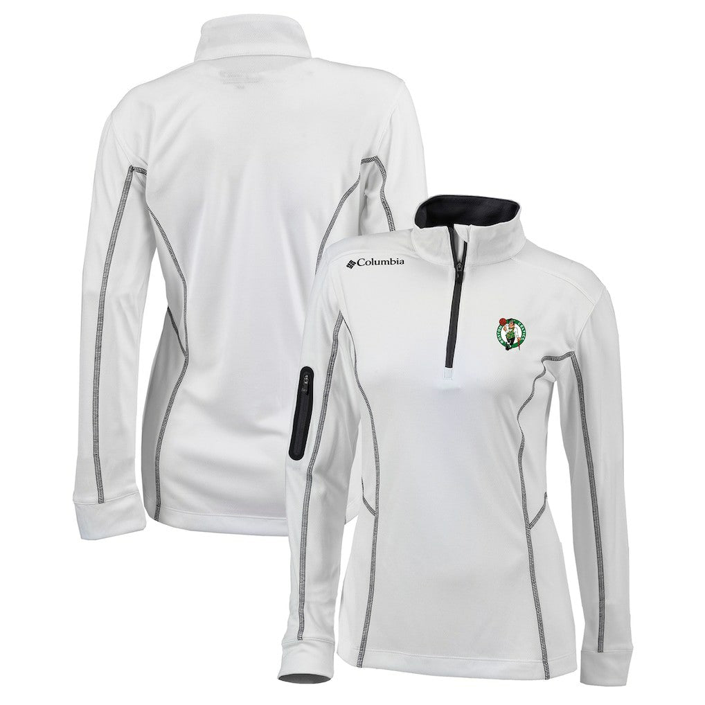 Boston Celtics Women's Omni-Wick Shotgun Quarter-Zip Pullover Top White | Columbia Lifestyle