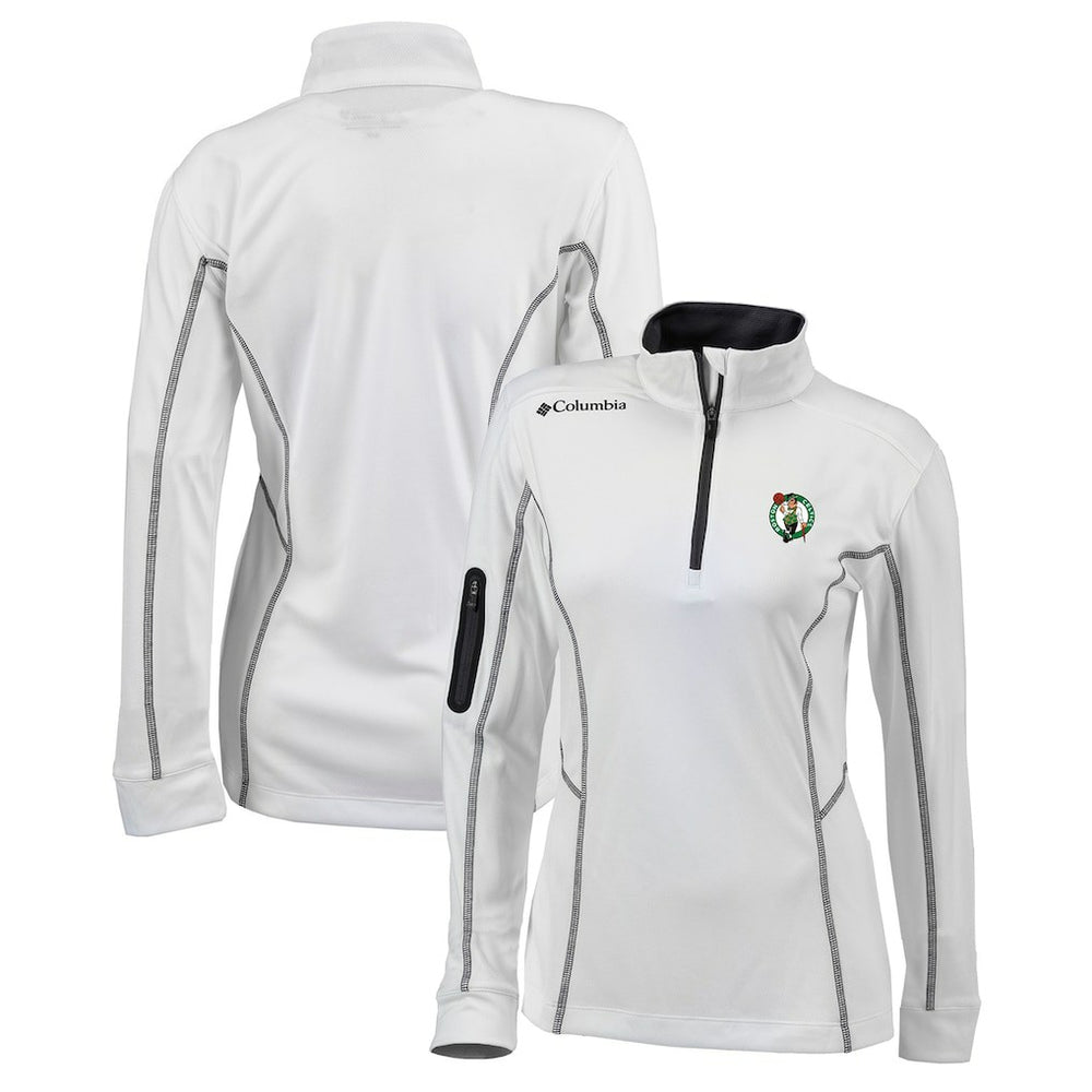Boston Celtics Women's Omni-Wick Shotgun Quarter-Zip Pullover Top White | Columbia Lifestyle