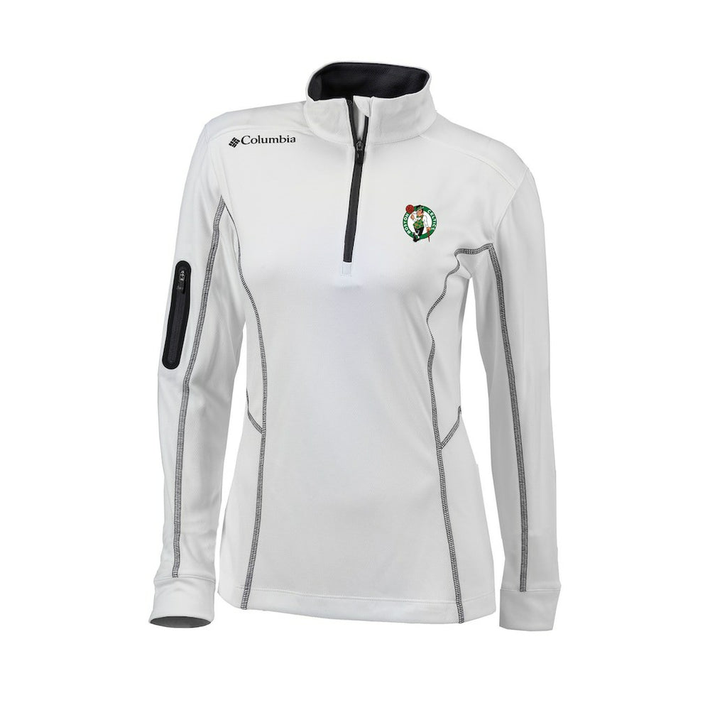 Boston Celtics Women's Omni-Wick Shotgun Quarter-Zip Pullover Top White | Columbia Lifestyle