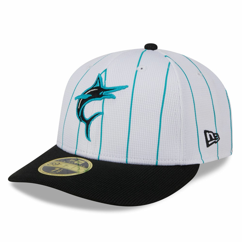 Miami Marlins New Era 2025 Batting Practice Low Profile 59FIFTY Fitted Hat - White - New Era Lifestyle