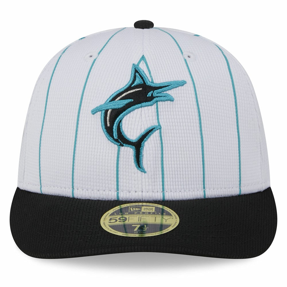 Miami Marlins New Era 2025 Batting Practice Low Profile 59FIFTY Fitted Hat - White - New Era Lifestyle