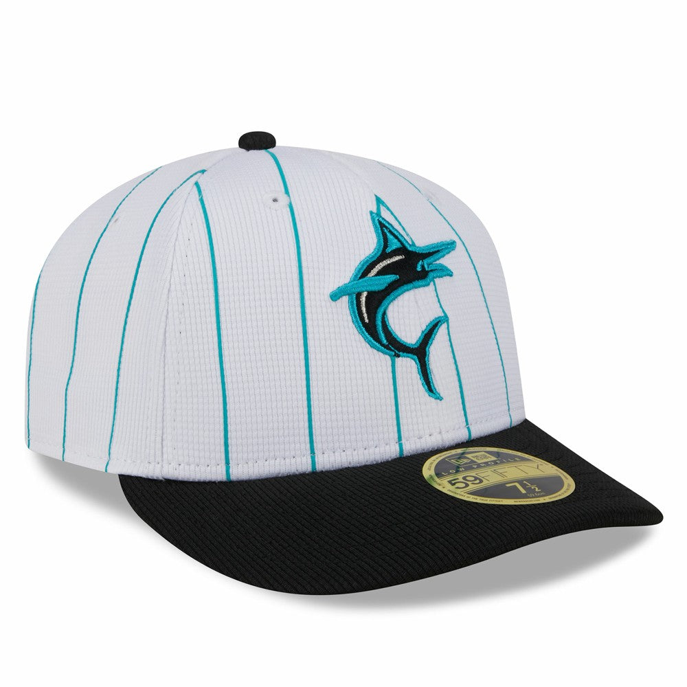 Miami Marlins New Era 2025 Batting Practice Low Profile 59FIFTY Fitted Hat - White - New Era Lifestyle