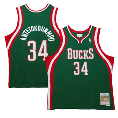 Giannis Antetokounmpo Milwaukee Bucks 2013/14 Hardwood Classics Swingman Jersey Hunter Green | Mitchell & Ness outlet