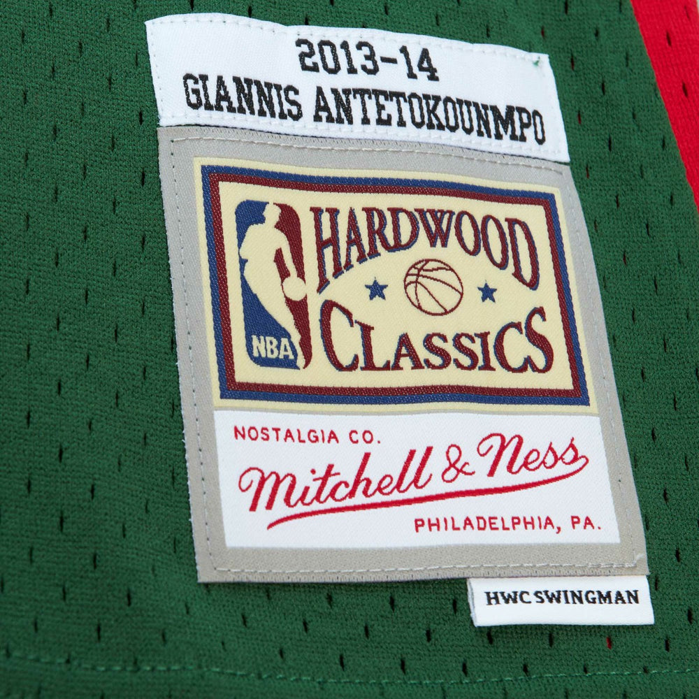 Giannis Antetokounmpo Milwaukee Bucks 2013/14 Hardwood Classics Swingman Jersey Hunter Green | Mitchell & Ness outlet