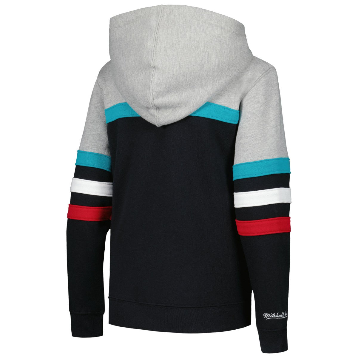 San Antonio Spurs Youth Hardwood Classics Head Coach Pullover Hoodie Black/Heather Gray | Mitchell & Ness