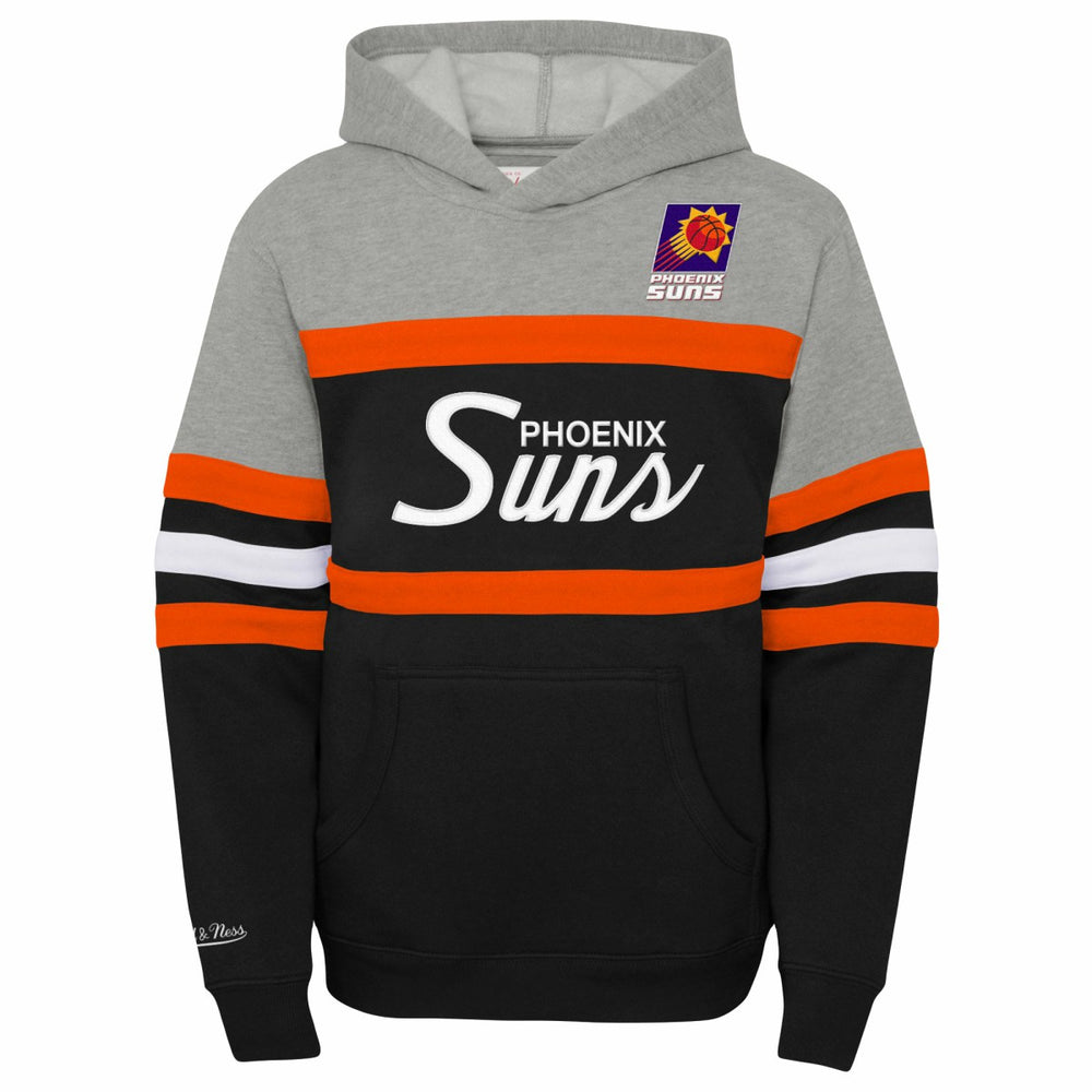Phoenix Suns Youth Hardwood Classics Head Coach Pullover Hoodie Black/Heather Gray | Mitchell & Ness outlet