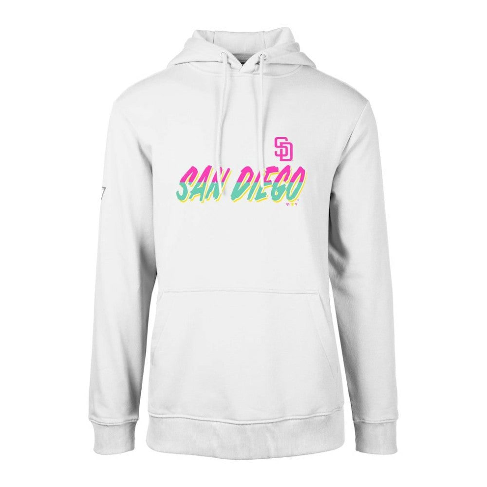San Diego Padres Levelwear City Connect Podium Core Logo Pullover Hoodie - White - MLB Lifestyle