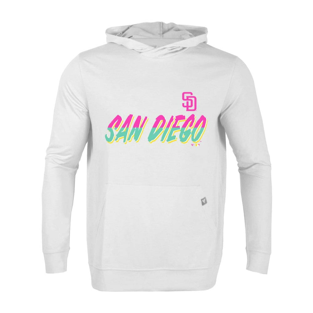 San Diego Padres Levelwear City Connect Relay Core Logo Pullover Hoodie - White - MLB Sale