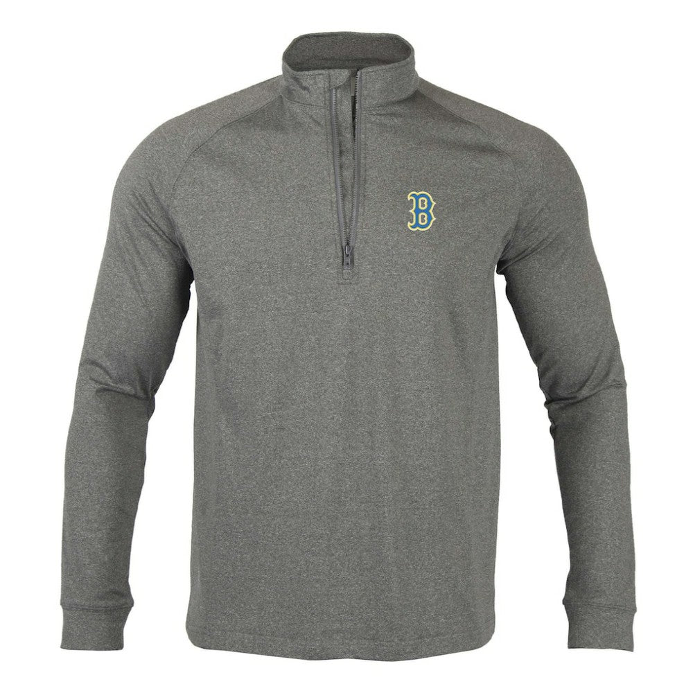 Boston Red Sox Levelwear City Connect Calibre Insignia Core Quarter-Zip Pullover Top - Heather Charcoal - MLB Sale