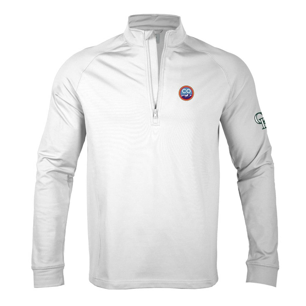 Colorado Rockies Levelwear City Connect Calibre Insignia Core Quarter-Zip Pullover Top - White - MLB Lifestyle