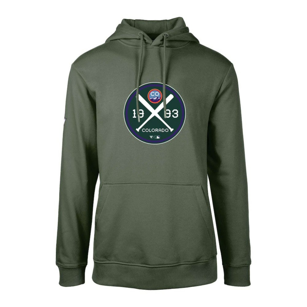 Colorado Rockies Levelwear City Connect Podium Strike Pullover Hoodie - Forest Green - MLB Lifestyle