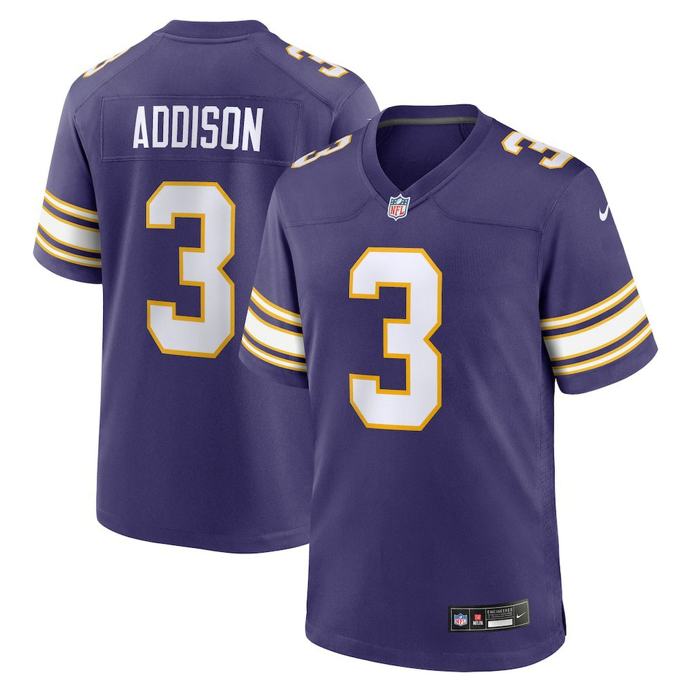 Nike Jordan Addison Minnesota Vikings Alternate Game Jersey Purple