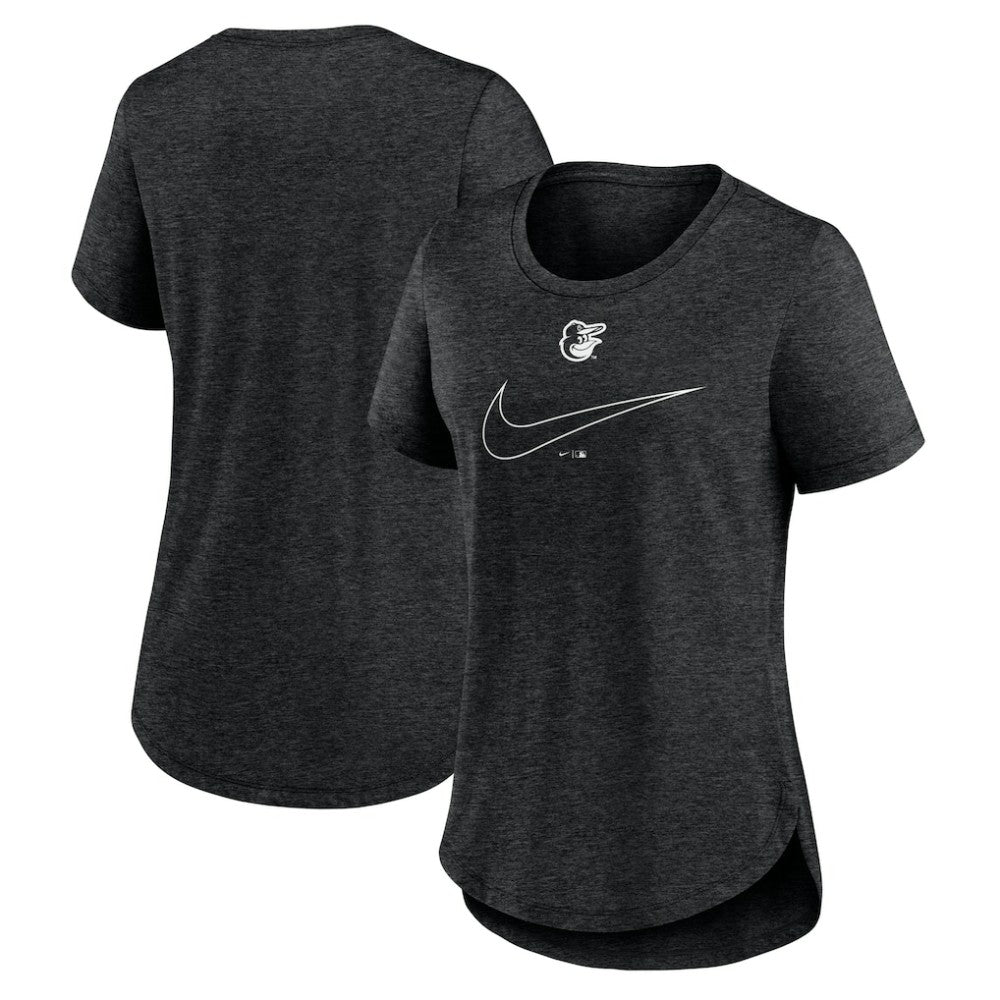Baltimore Orioles Nike Women's Big Swoosh Tri-Blend Scoop Neck T-Shirt - Charcoal - Nike Online