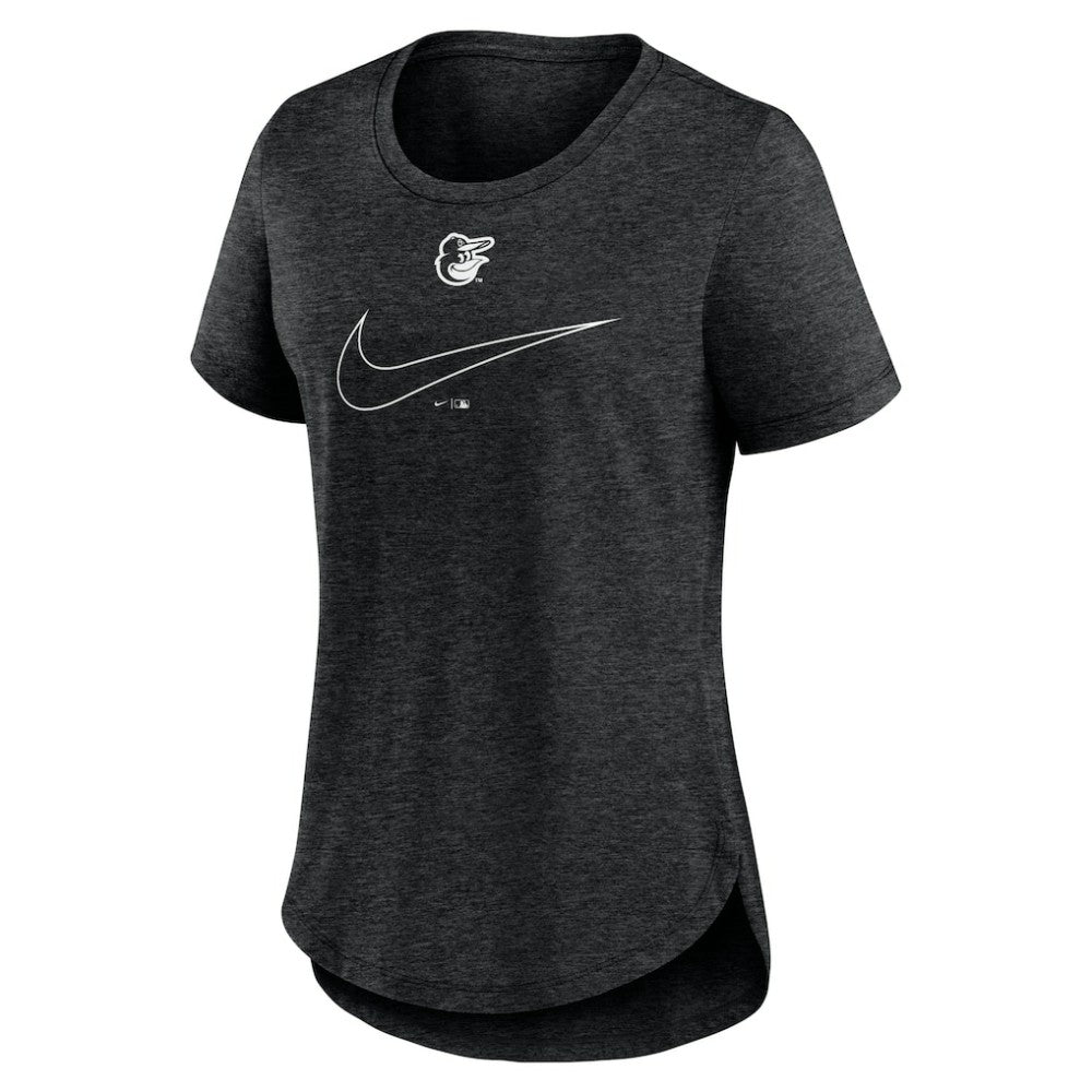 Baltimore Orioles Nike Women's Big Swoosh Tri-Blend Scoop Neck T-Shirt - Charcoal - Nike Online