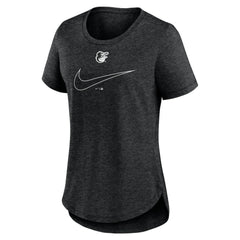 Baltimore Orioles Nike Women's Big Swoosh Tri-Blend Scoop Neck T-Shirt - Charcoal - Nike Online