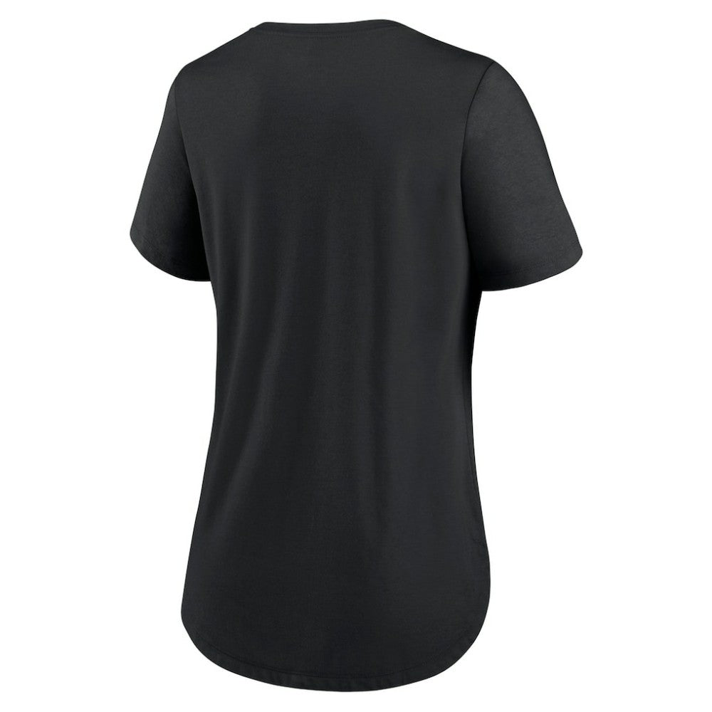 Tampa Bay Rays Nike Women's Big Swoosh Tri-Blend Scoop Neck T-Shirt - Black - Nike Discount