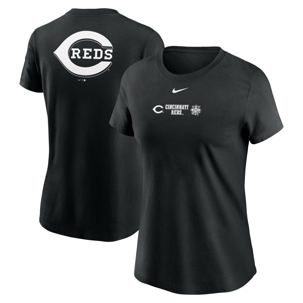 Cincinnati Reds Nike Women's Over Shoulder T-Shirt - Black - Nike on Sale