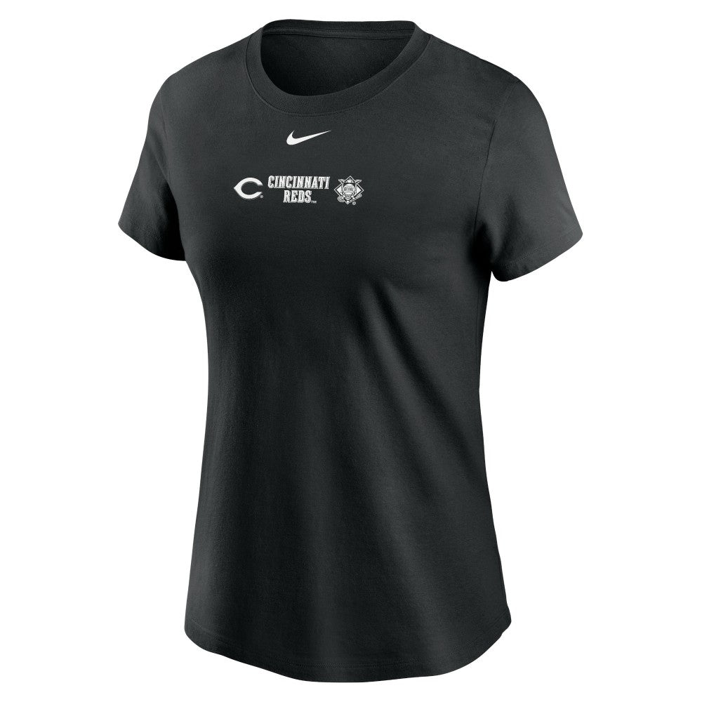 Cincinnati Reds Nike Women's Over Shoulder T-Shirt - Black - Nike on Sale