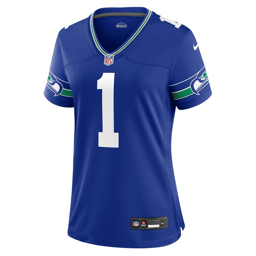 Nike Warren Moon Seattle Seahawks Women's Throwback Retired Player Game Jersey Royal